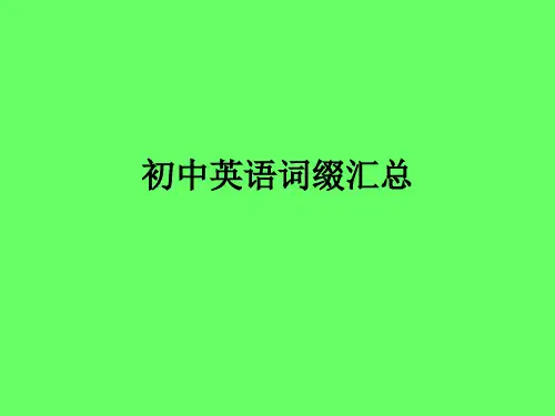 初中英语词缀汇总 