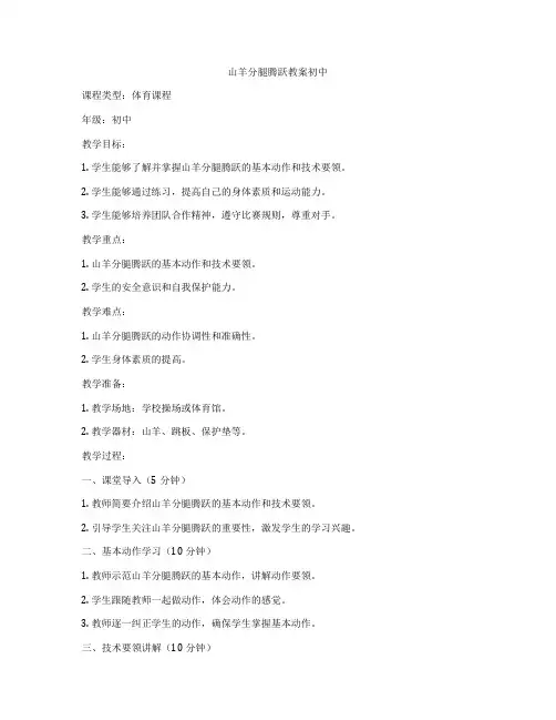 山羊分腿腾跃教案初中