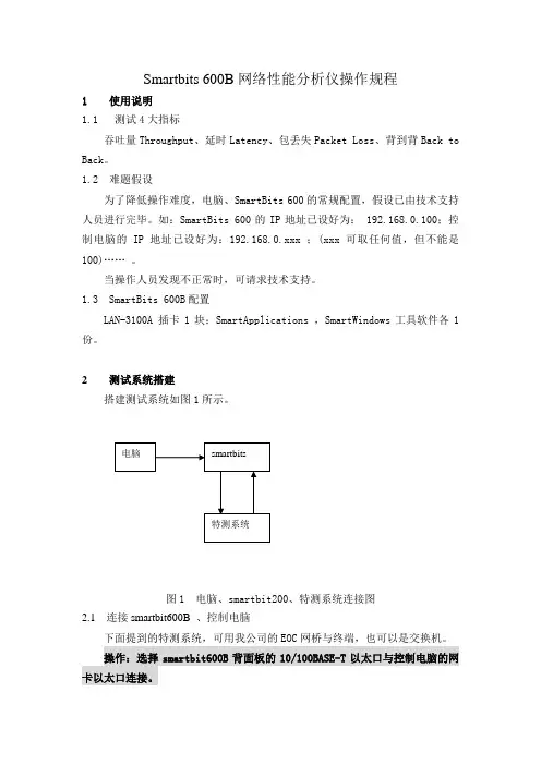 smartbits 600B网络性能分析仪操作规程