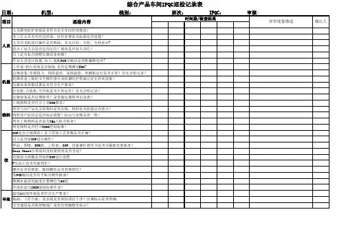 IPQC巡检记录表格