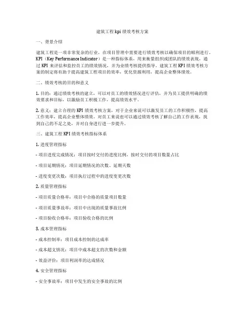 建筑工程kpi绩效考核方案