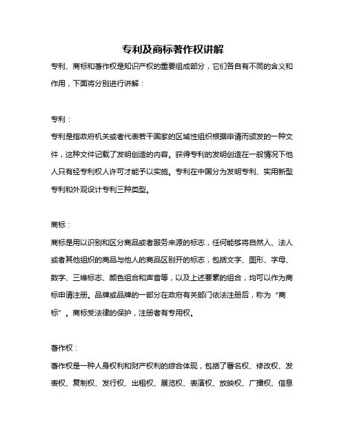 专利及商标著作权讲解