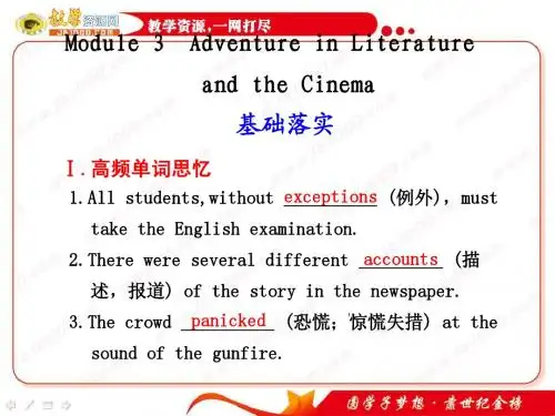 2011届英语一轮复习课件：Module_3《Adventure_in_Literature_and_the_Cinema》(外研版必修5)