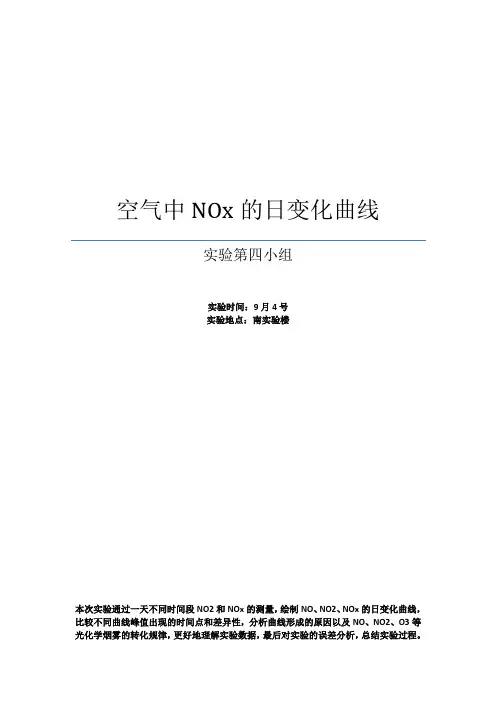 空气中NOx的日变化曲线