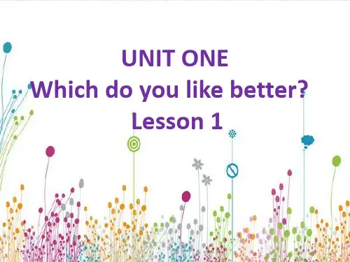 五年级上册英语课件-UNIT ONE WHICH DO YOU LIKE BETTER Lesson