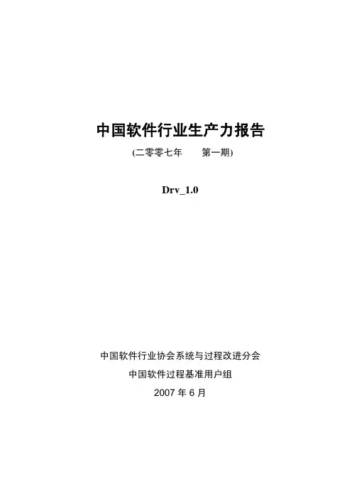 中国软件行业生产力报告(开发效率度量等)