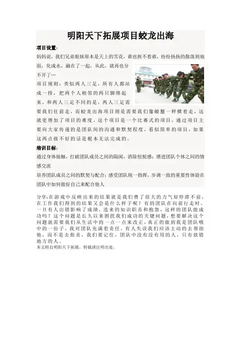拓展项目—蛟龙出海
