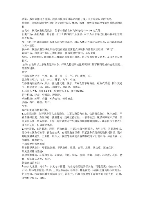 中西医结合外科学重点