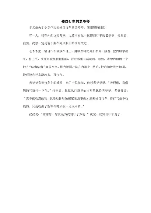 修自行车的老爷爷_小学作文_2
