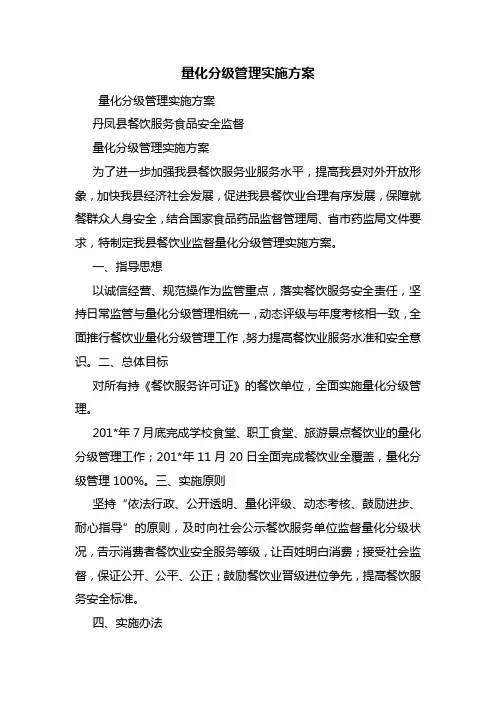 量化分级管理实施方案