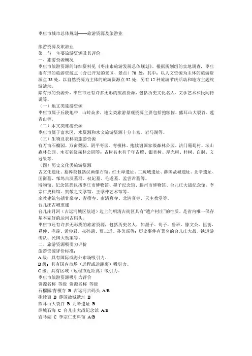 枣庄市旅游资源评述