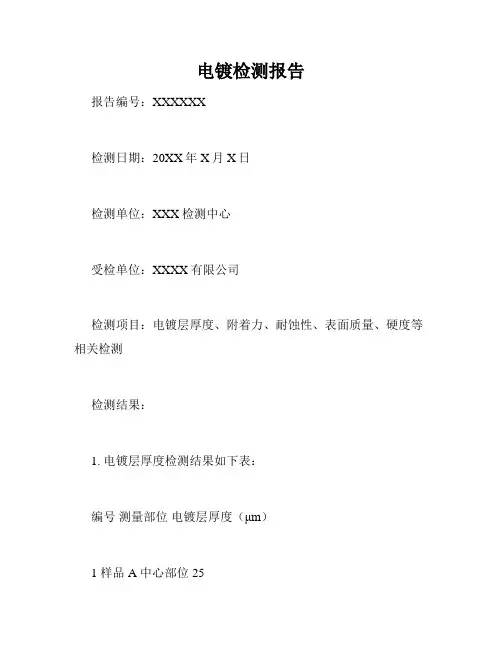 电镀检测报告
