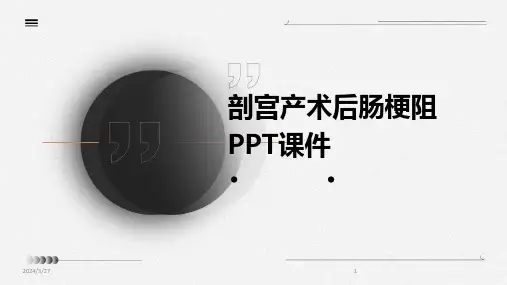 剖宫产术后肠梗阻PPT课件-2024鲜版