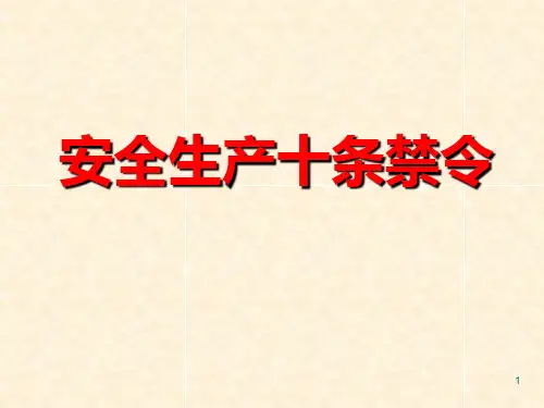 安全生产十条禁令ppt课件