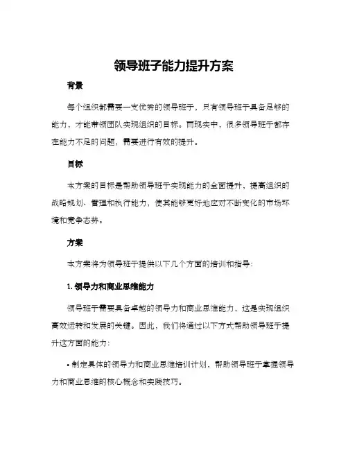 领导班子能力提升方案