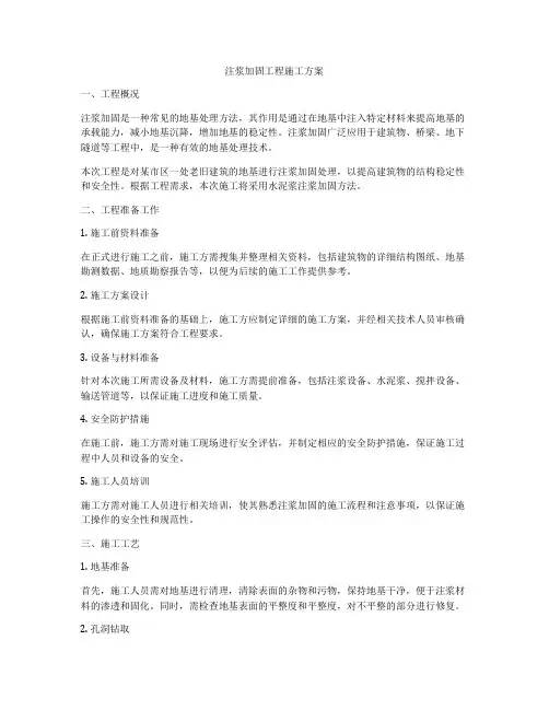 注浆加固工程施工方案