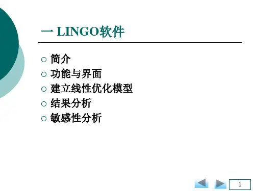 4-1 LINGO软件简介