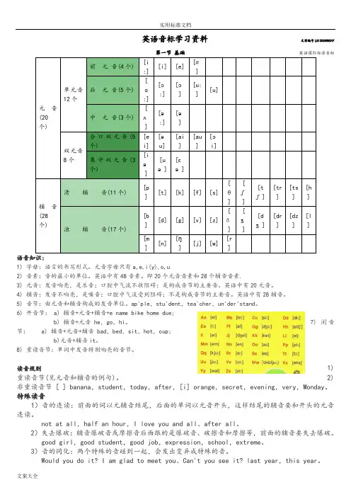 英语音标学习资料