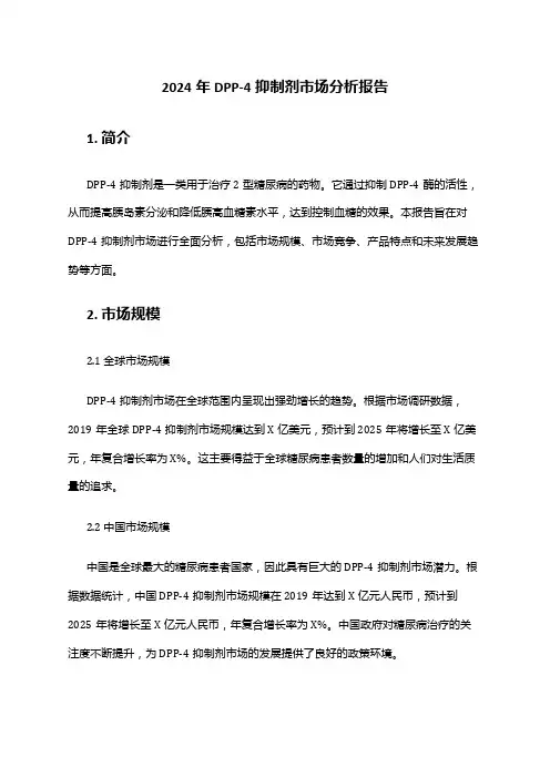 2024年DPP-4抑制剂市场分析报告