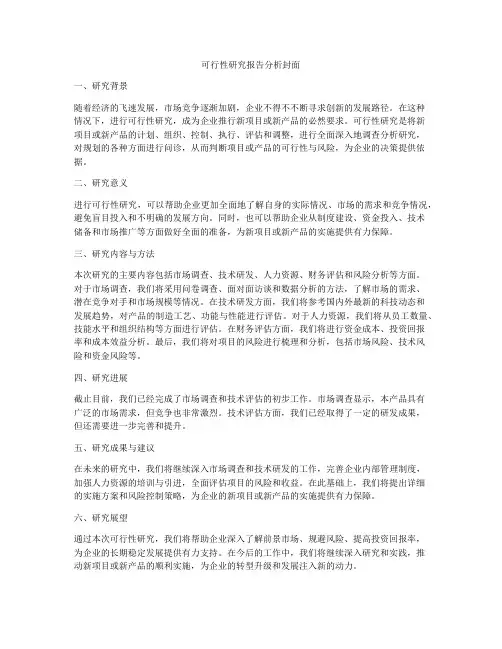 中粮可行性研究报告