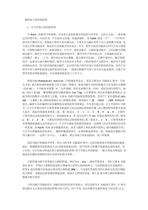 数控加工程序的结构