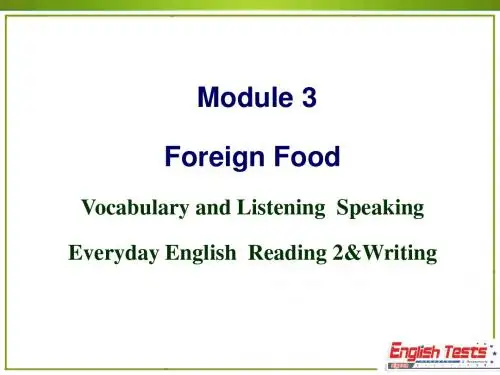 外研版高中英语选修8 课件Module 3 Vocabulary and listeningeveryday Englishspeakingcultural corner课件