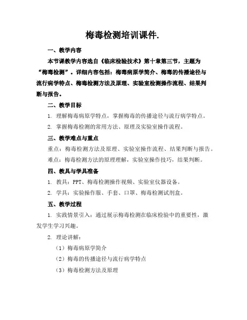 梅毒检测培训课件.