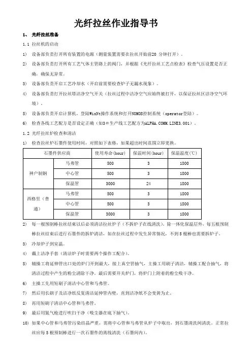 光纤拉丝作业指导书