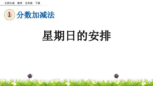 北师大版五年级数学下册 (星期日的安排)分数加减法教育课件
