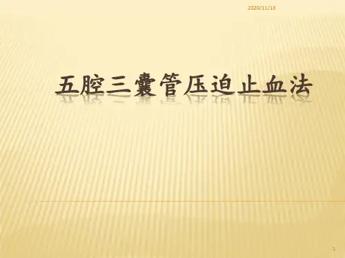 三腔两囊管及五腔三囊管压迫止血法 ppt课件