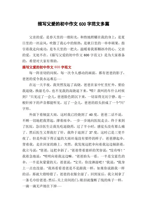 描写父爱的初中作文600字范文多篇