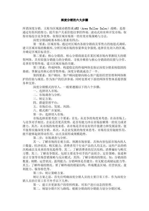 深度分销六大步骤