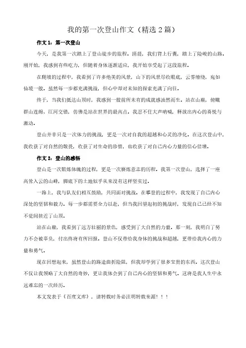 我的第一次登山 作文(精选2篇)