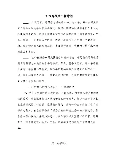 2024年工作总结及工作计划(6篇)