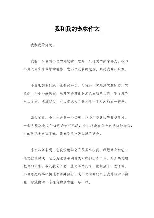 我和我的宠物作文