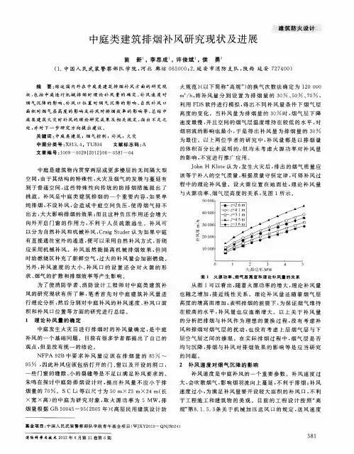中庭类建筑排烟补风研究现状及进展