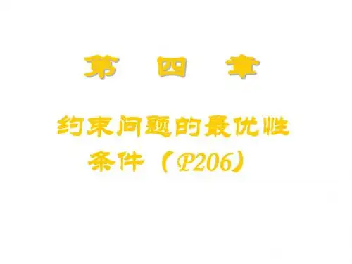 最优化理论第四章约束问题最优性条件
