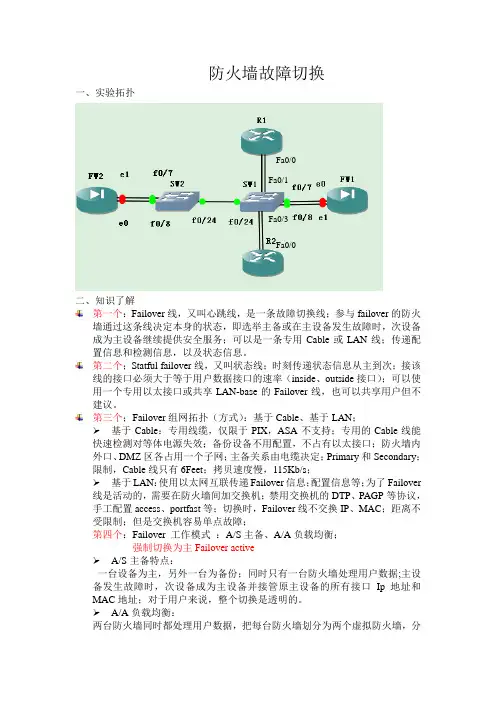 防火墙故障切换