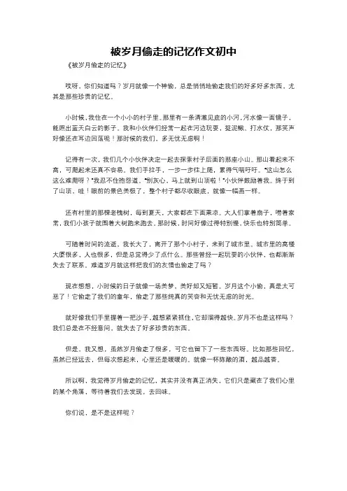 被岁月偷走的记忆作文初中