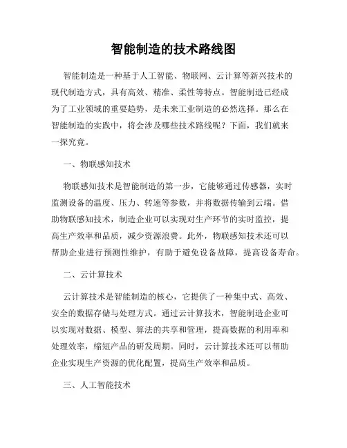 智能制造的技术路线图