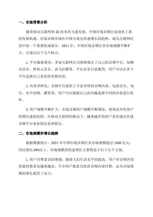 2024年中国在线音频行业市场研究报告