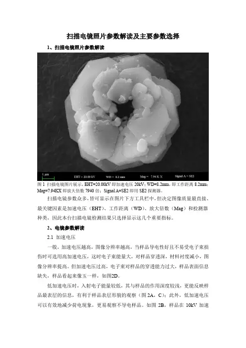 扫描电镜照片参数解读及主要参数选择