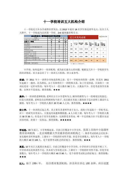 十一学校培训五大机构介绍