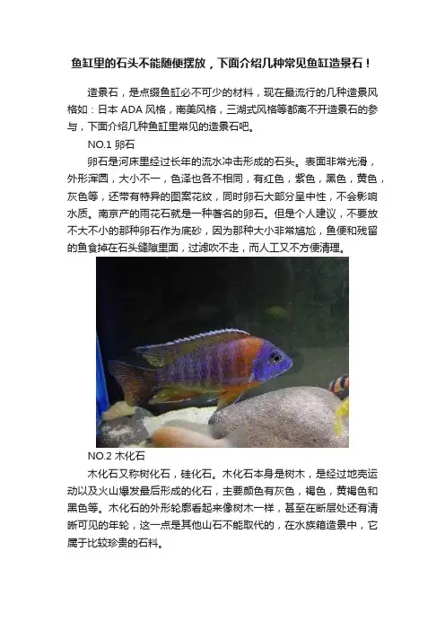 鱼缸里的石头不能随便摆放，下面介绍几种常见鱼缸造景石！