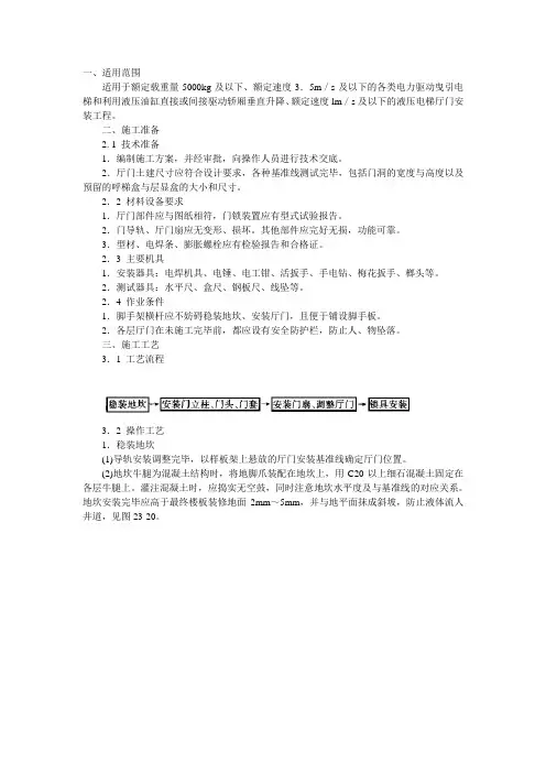 厅门安装