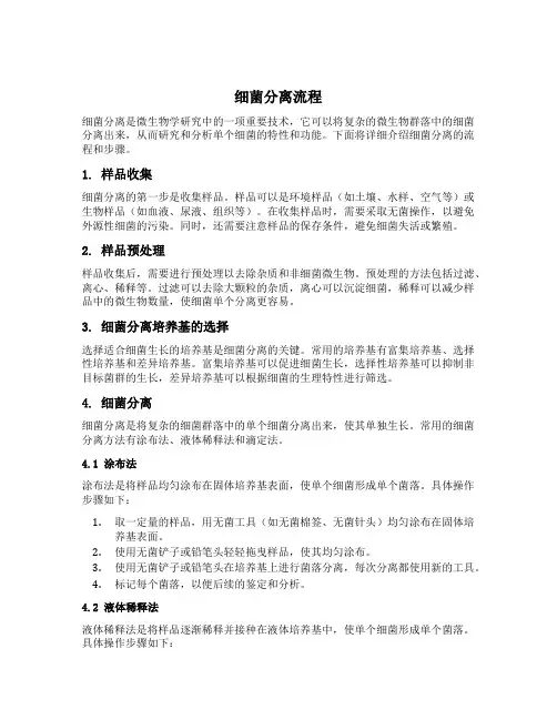 细菌分离流程