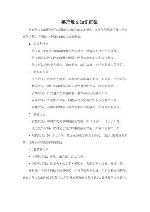 整理散文知识框架