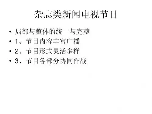 杂志类 谈话类新闻电视节目