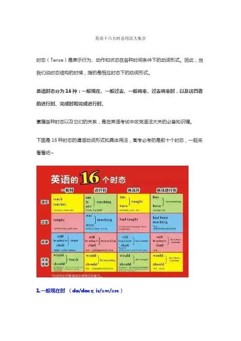 (完整word版)英语十六大时态用法大集合