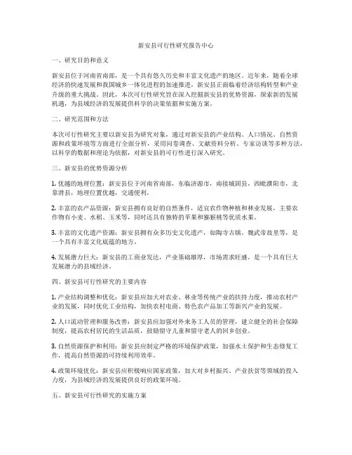 新安县可行性研究报告中心
